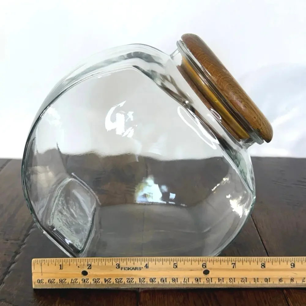 Vintage Heartland International Glass Canister with Wooden Lid